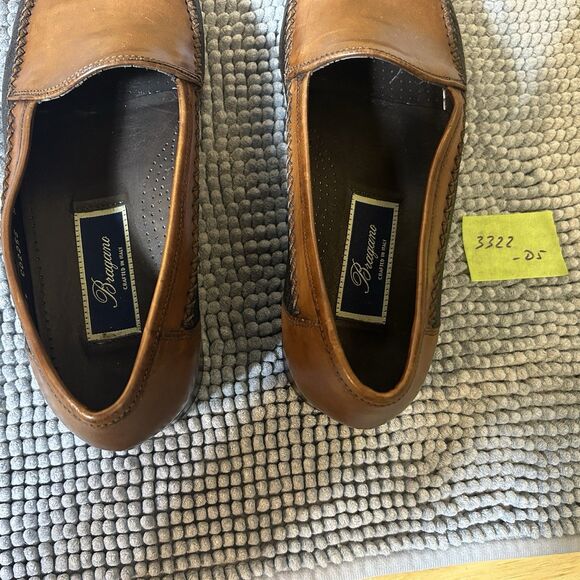 Bragano Cole Haan Dress Casual Shoes Mens 9 M Brown Leather Woven Loafers